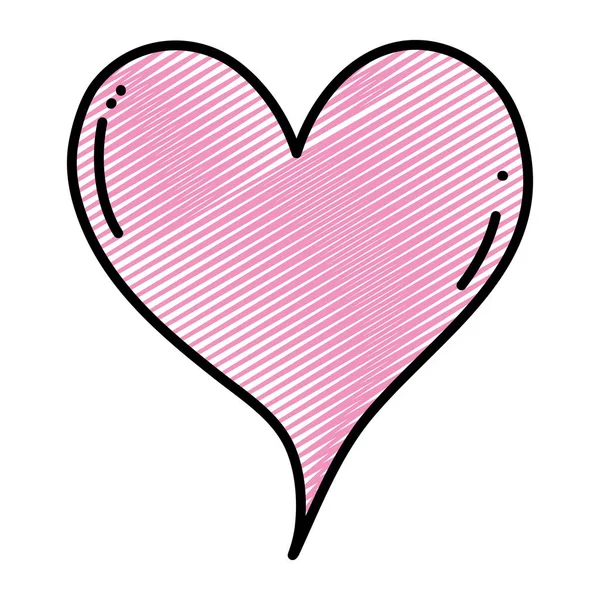 Doodle Cute Heart Symbol Icon Vector Illustration — стоковый вектор