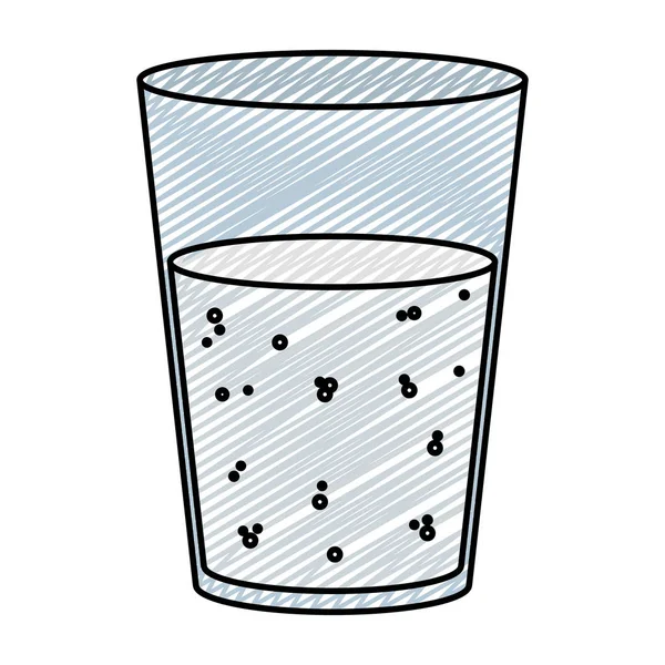 Illustration Vectorielle Alcool Boisson Verre Vodka Doodle — Image vectorielle