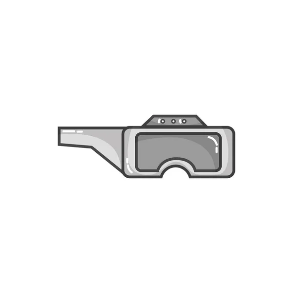 Glasögon Teknik Gråskaleobjekt Till Underhållning Vektorillustration — Stock vektor