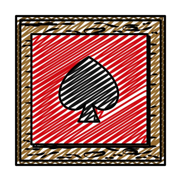 Doodle Quadro Pikes Cartão Cassino Estilo Ilustração Vetorial —  Vetores de Stock