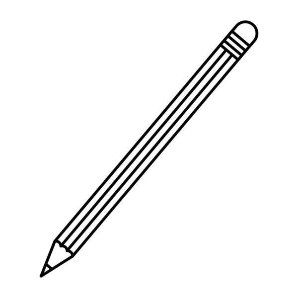 ライン木製鉛筆オブジェクト学校スタイル ベクトル図 — ストックベクタ