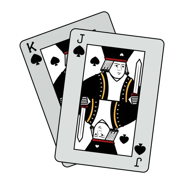 Farbe Jack Und König Sapades Karten Casino Spiel Vektor Illustration — Stockvektor