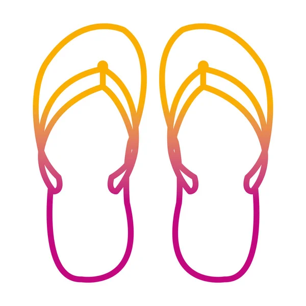 Bozulmuş Satır Beach Flip Flop Ayakkabı Stil Vektör Çizim — Stok Vektör