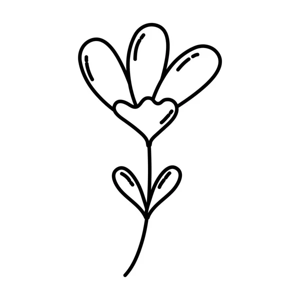 Γραμμή Φύση Λουλούδι Στυλ Εξωτικό Φυτό Διανυσματικά Εικονογράφηση — Διανυσματικό Αρχείο