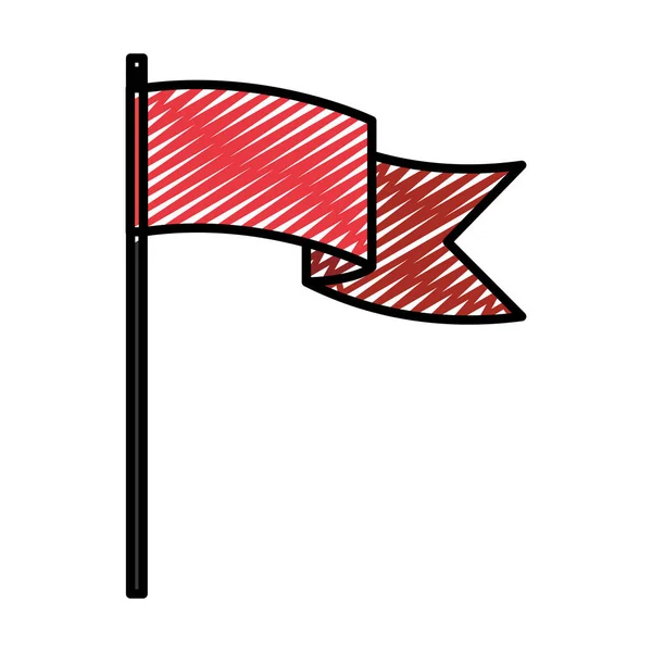 Doodle Flaga Partii Dekoracji Zdarzenia Celebracja Ilustracja Wektorowa — Wektor stockowy