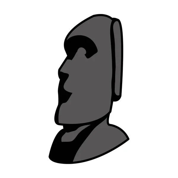 Farbe Moai Skulptur Aus Osterinsel Kultur Vektor Illustration — Stockvektor