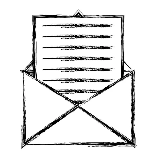 Grunge Mail Bericht Brief Met Document Informatie Vectorillustratie — Stockvector