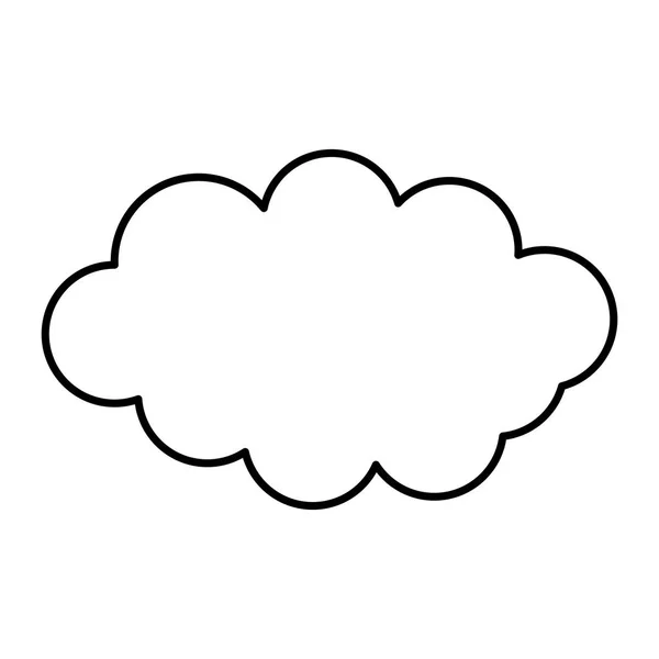 Line Nature Fluffy Cloud Weather Sky Vector Illustration — Stock Vector