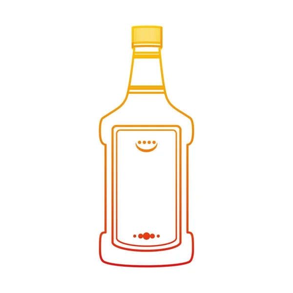 Degraded Line Tequila Liquor Bottle Alcohol Beverage Vector Illustration — Stock Vector