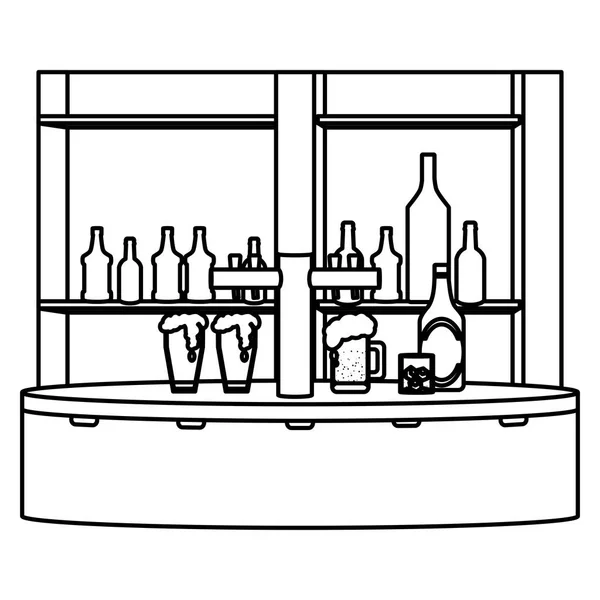 Ligne Bar Liqueur Boisson Alcoolisée Événement Vectoriel Illustration — Image vectorielle