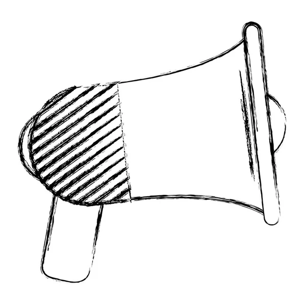 Grunge Megaphone Object Announcement Public Message Vector Illustration — Stock Vector
