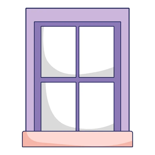 Fenster Haus Moderne Architektur Design Vektor Illustration — Stockvektor