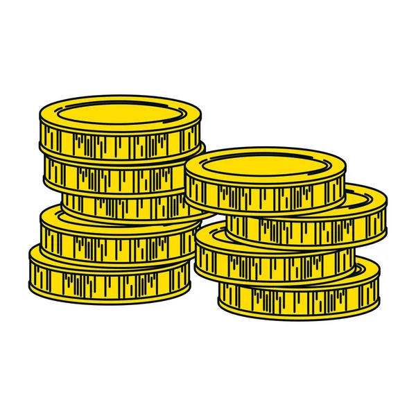 Monedas Metal Dinero Efectivo Economía Vector Ilustración — Vector de stock