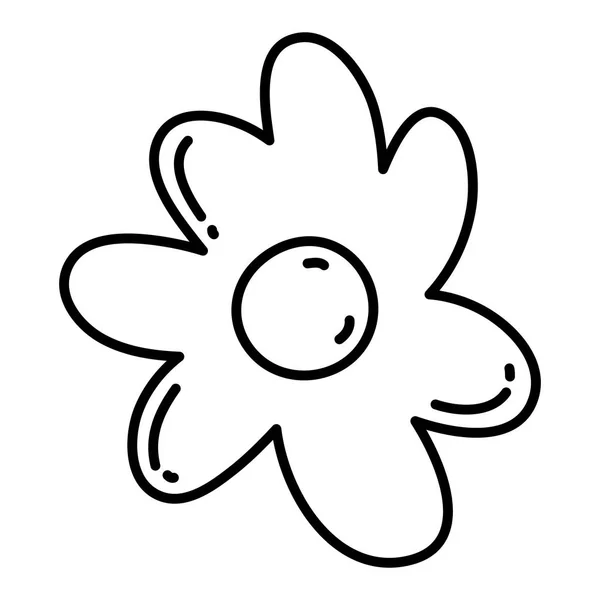 Linie Roztomilý Charakter Květinové Lístky Styl Vektorové Ilustrace — Stockový vektor