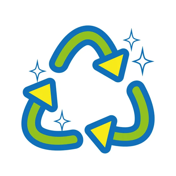 Recycle Symbol Ecology Planet Care Vector Illustration — Stock Vector