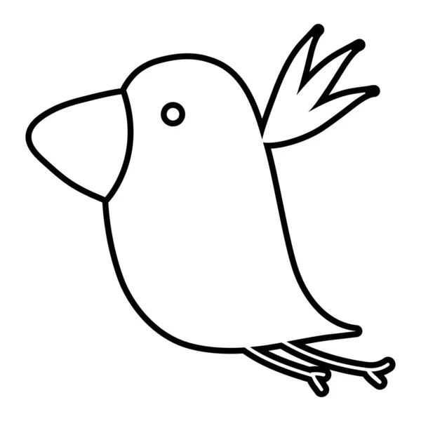 Linie Exotisch Vogel Fauna Tier Vektor Illustration — Stockvektor