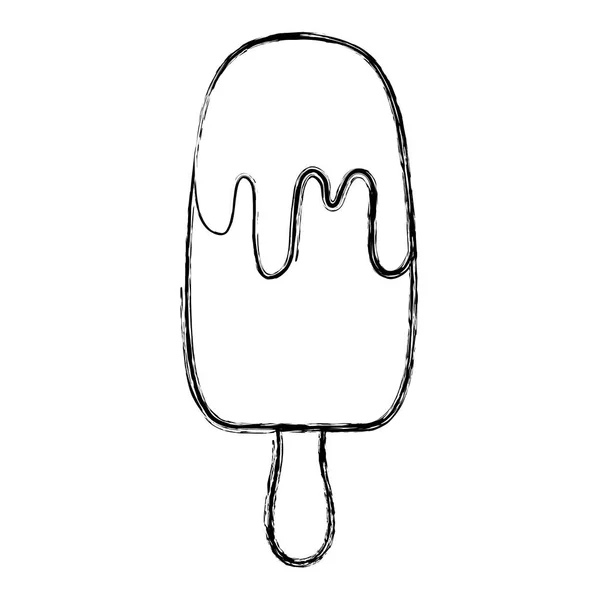Grunge Frisches Eis Lolly Süßes Dessert Vektor Illustration — Stockvektor