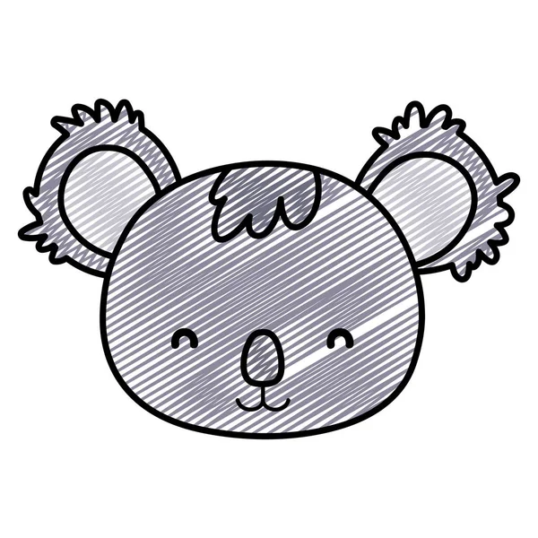 Doodle Lindo Koala Cabeza Animal Salvaje Vector Ilustración — Archivo Imágenes Vectoriales