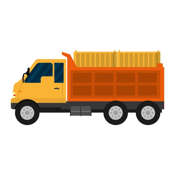 Contêineres Caminhão Serviço Entrega Transporte Ilustração Vetorial — Vetor de Stock