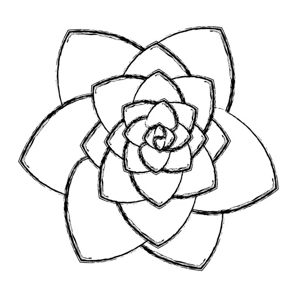 花びらスタイルのベクトル図とグランジ素敵な南国の花 — ストックベクタ