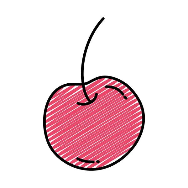 Garabato Delicioso Cereza Fruta Orgánica Vitamina Vector Ilustración — Vector de stock