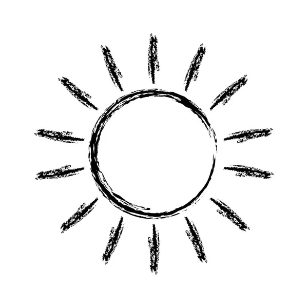 Grunge Brillo Sol Rayo Tiempo Icono Vector Ilustración — Archivo Imágenes Vectoriales