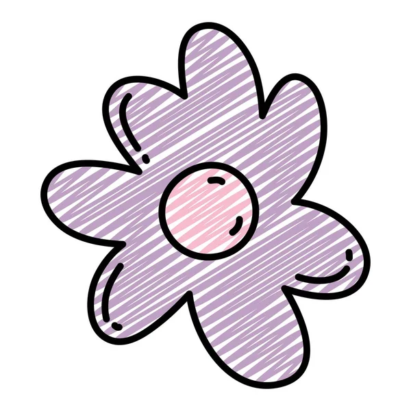 Doodle Niedlich Natur Blume Blütenblätter Stil Vektor Illustration — Stockvektor