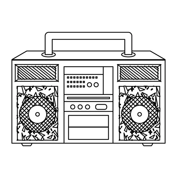 音楽技術のベクトル図の線レトロなラジオ オブジェクト — ストックベクタ