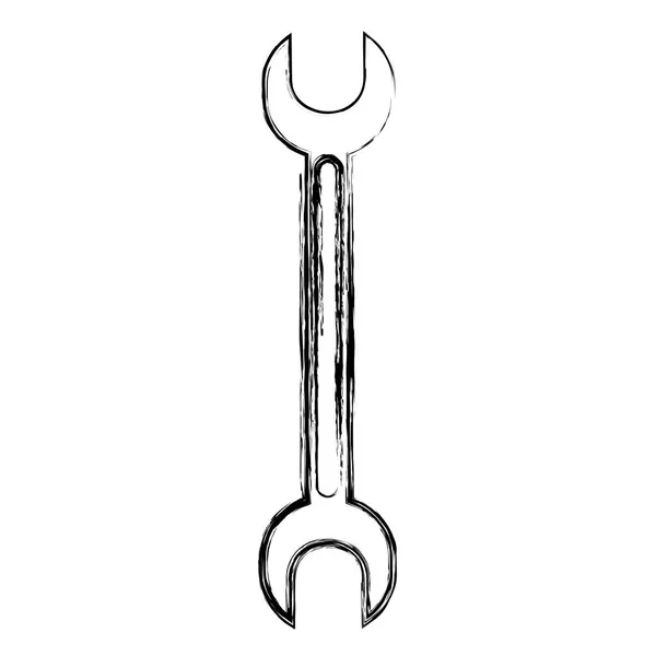 Grunge Wrench Equipo Servicio Reparación Industria Vector Ilustración — Archivo Imágenes Vectoriales