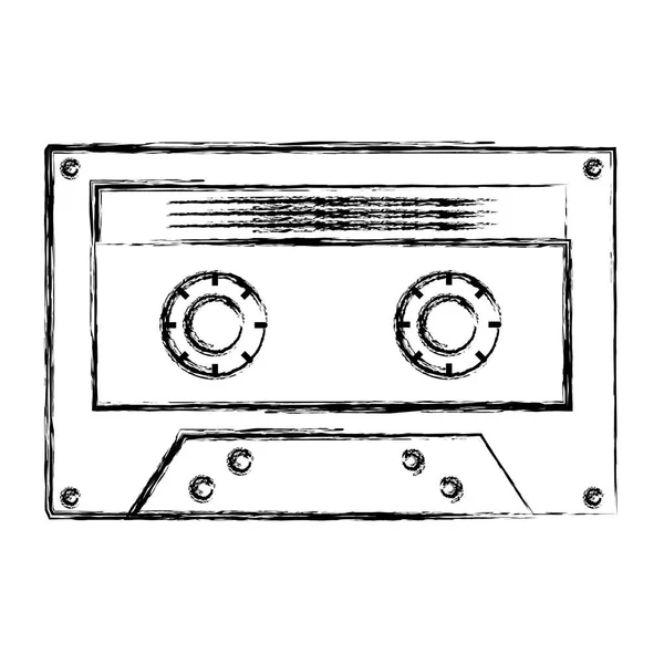 Grunge Retro Cassette Tape Audio Gamla Vektorillustration — Stock vektor