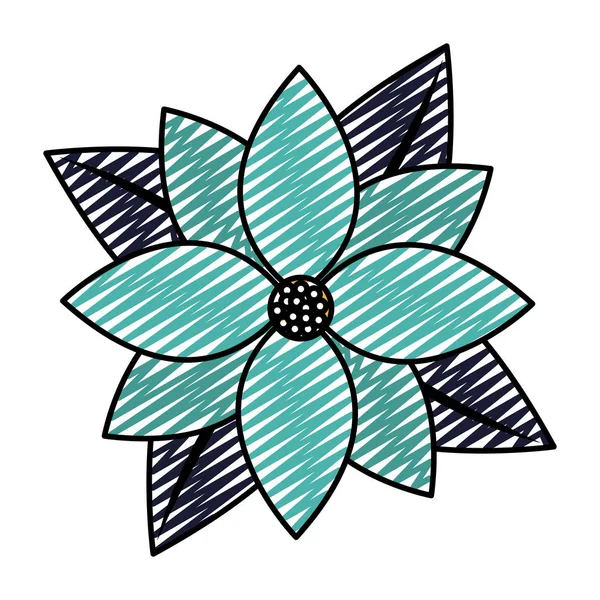 doodle nice exotic flower with petals style vector illustration