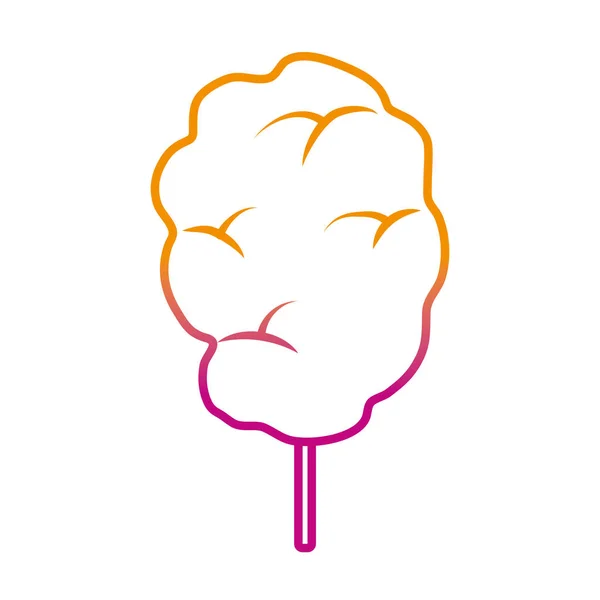 Degraded Line Sweet Fluffy Candy Floss Snack Vector Illustration — Stock Vector