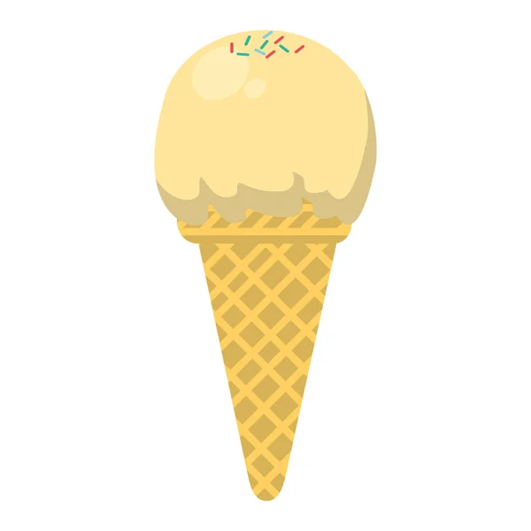 Helado Color Con Una Bola Vector Cono Ilustración — Vector de stock