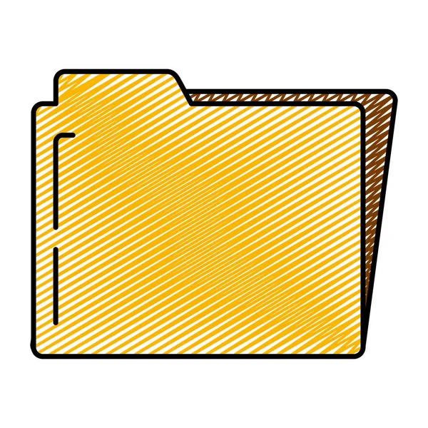 Doodle Folder File Organized Document Archive Vector Illustration — Stock Vector