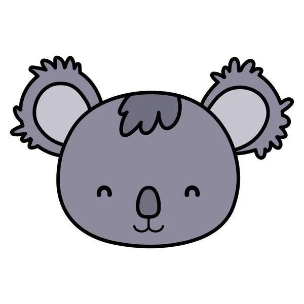 Color Lindo Koala Cabeza Animal Salvaje Vector Ilustración — Archivo Imágenes Vectoriales