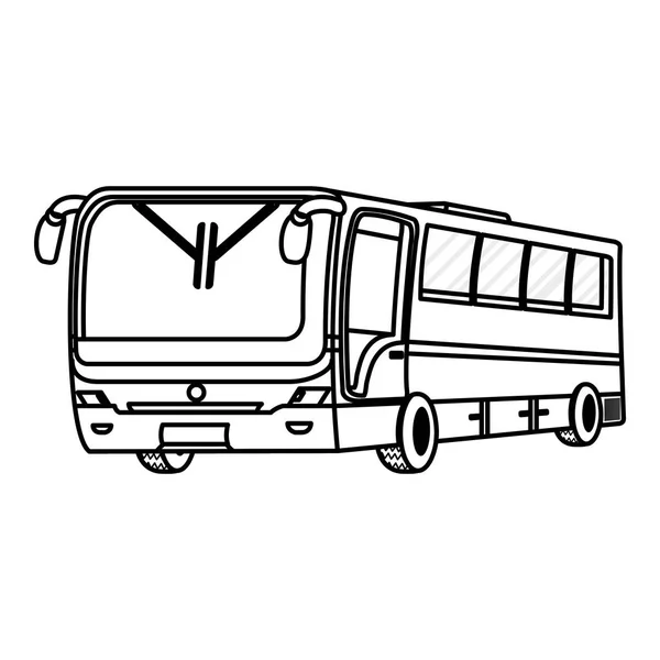 Line Travel Bus Passenger City Transport Vector Illustration — Stock Vector