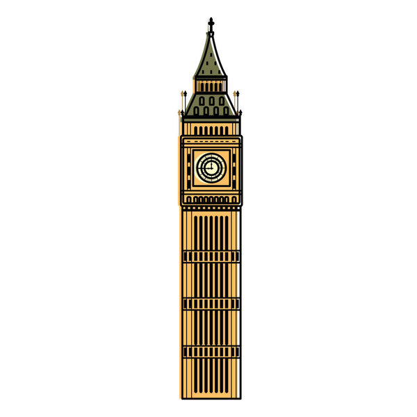 color big ben tower history architecture vector illustration