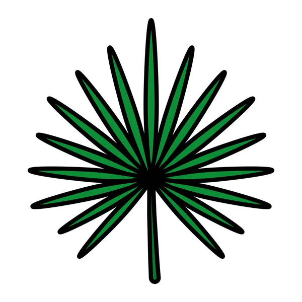 色トロピカル リーフ Decign 植物スタイル ベクトル図 — ストックベクタ