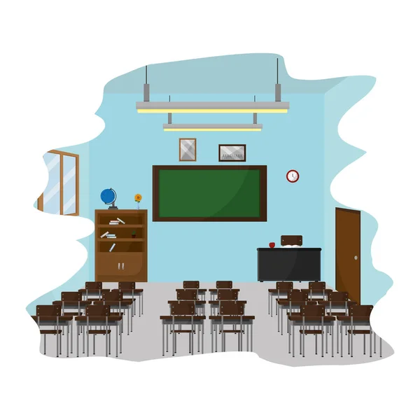 Classe École Avec Des Ustensiles Éducation Pour Étudier Illustration Vectorielle — Image vectorielle