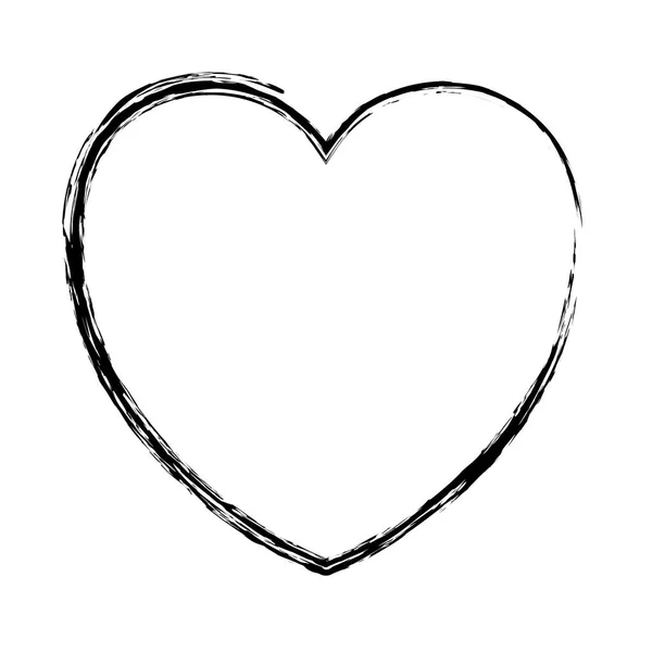 Grunge Hjärtsymbol För Kärlek Och Passion Design Vektorillustration — Stock vektor