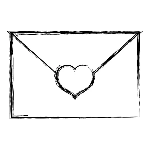 Grunge Romantisk Kärlek Kort Med Hjärtat Stil Vektorillustration — Stock vektor