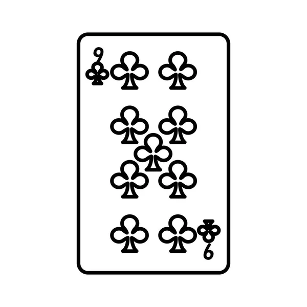 Γραμμή Εννέα Τριφύλλια Καζίνο Κάρτα Παιχνίδι Διανυσματικά Εικονογράφηση — Διανυσματικό Αρχείο