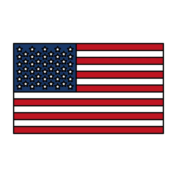 Couleur Etats Unis Drapeau Illustration Vectorielle Symbole Amérique Nationale — Image vectorielle