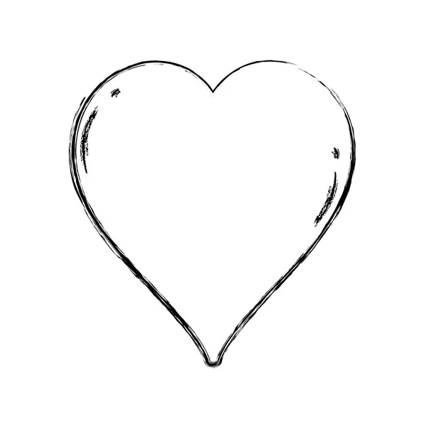 Grunge Kalp Aşk Tasarım Sembolü Tutku Vektör Çizim — Stok Vektör