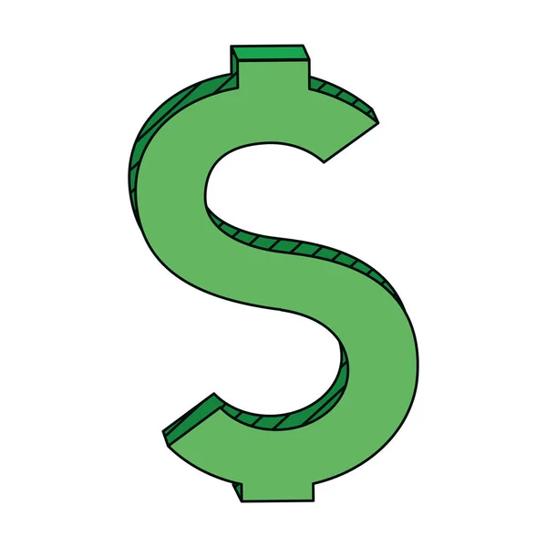 Graphic Dollar Symbol Finance Icon Vector Illustration — Stock Vector