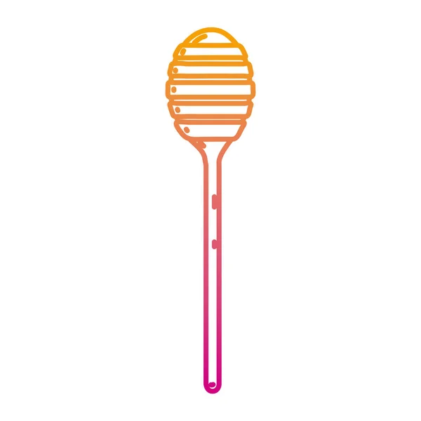 Ligne Dégradée Miel Trempette Cuisine Outil Style Illustration Vectorielle — Image vectorielle