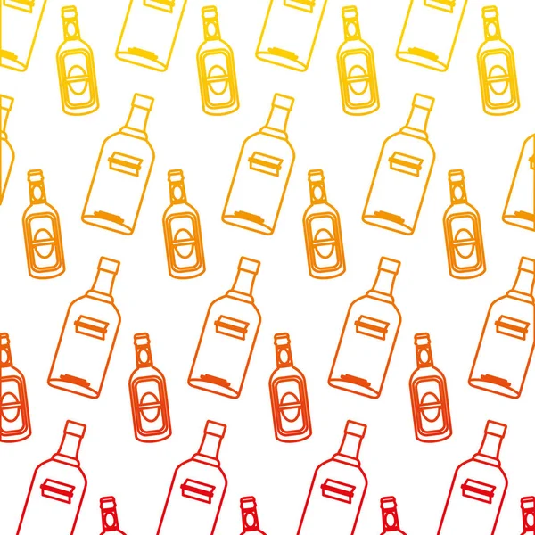 降级线伏特加和施纳普酒瓶背景向量插图 — 图库矢量图片