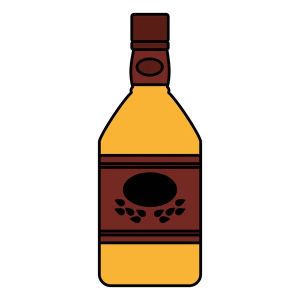 Farbe Blanco Tequila Schnaps Flasche Getränkevektor Illustration — Stockvektor