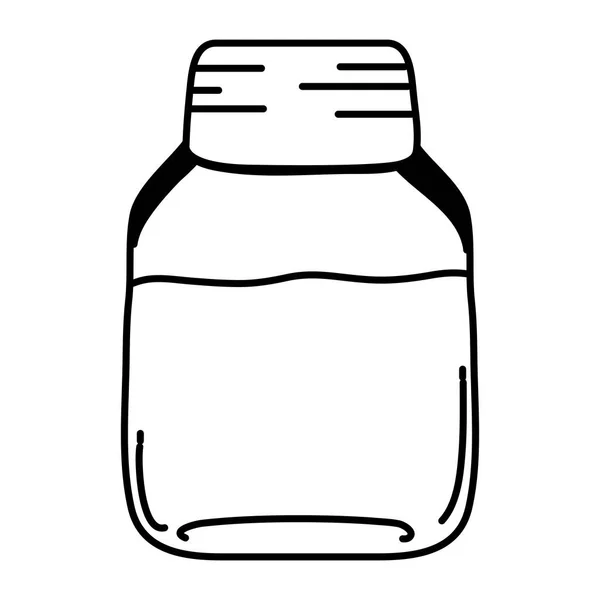 Linia Mason Jar Ilustracji Wektorowych Zdrowy Świeży Sok — Wektor stockowy