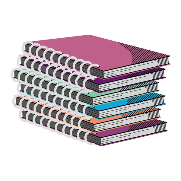 Bildung Notebooks Schule Werkzeuge Design Vektor Illustration — Stockvektor